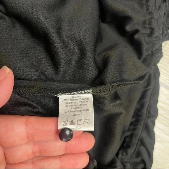 Venus Black Sequin Lace Open Back Bell Long Sleeves Romper Elastic Waist Size L - Picture 15 of 16